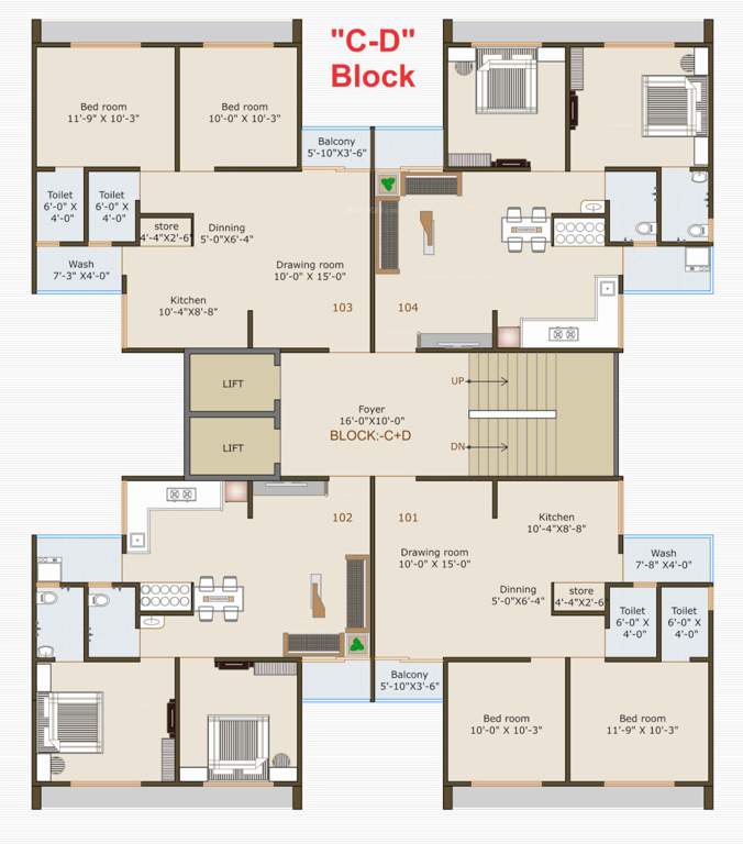  victoria heaven Block C Cluster Plan from 1st to 7th Floor