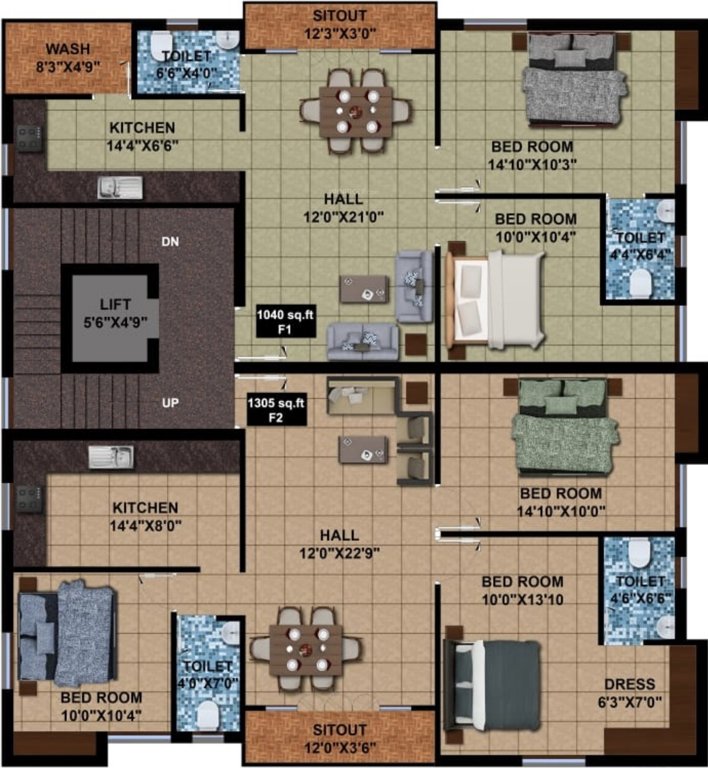  vivanta Vivanta Cluster Plan for 1st Floor