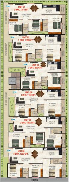  meadows SLV Meadows Cluster Plan from 1st to 4th Floor