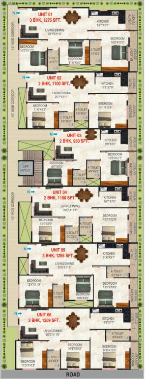  meadows SLV Meadows Cluster Plan from 1st to 4th Floor