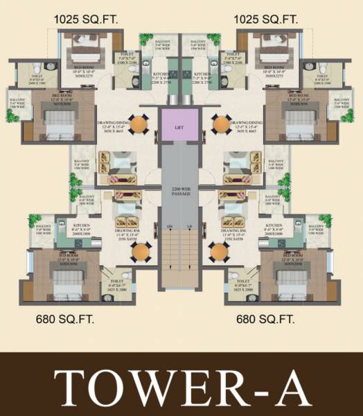 Tower A Cluster Plan For Typical Floor keshav-majestic-phase-2 Tower A Cluster Plan For Typical Floor