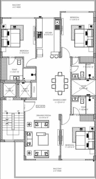  floors Floors Cluster Plan From 1st To 4th Floor
