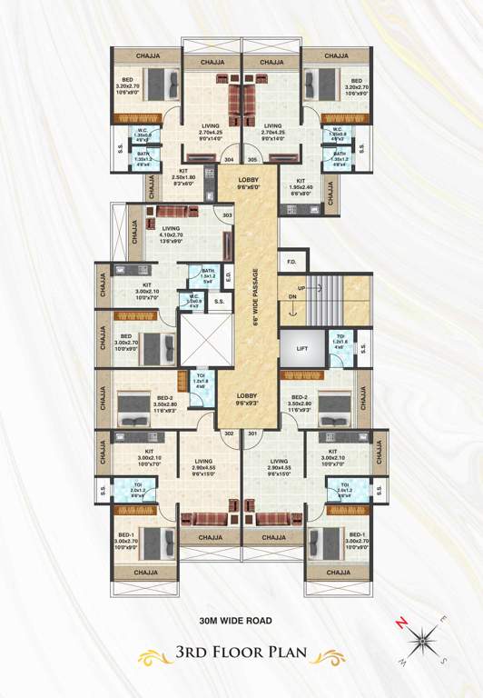  bhakti ornate Bhakti Ornate Cluster Plan for 3rd Floor