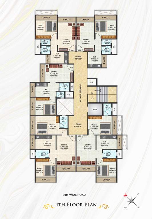  bhakti ornate Bhakti Ornate Cluster Plan for 4th Floor