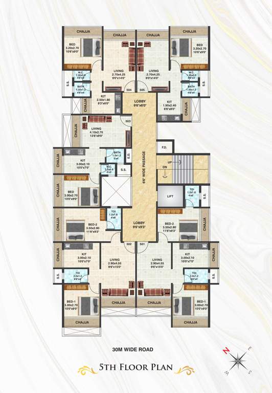  bhakti ornate Bhakti Ornate Cluster Plan for 5th Floor