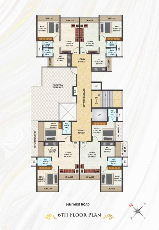  bhakti ornate Bhakti Ornate Cluster Plan for 6th Floor