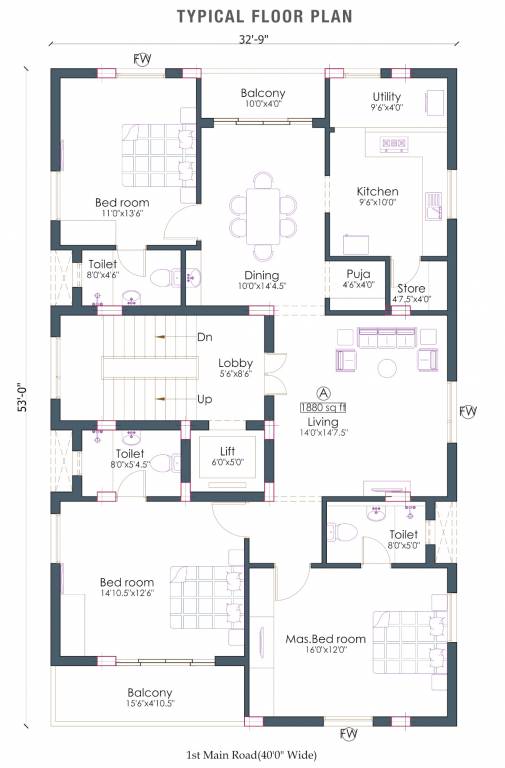  providence Pushkarâ??s Providence Cluster Plan from 1st to 4th Floor