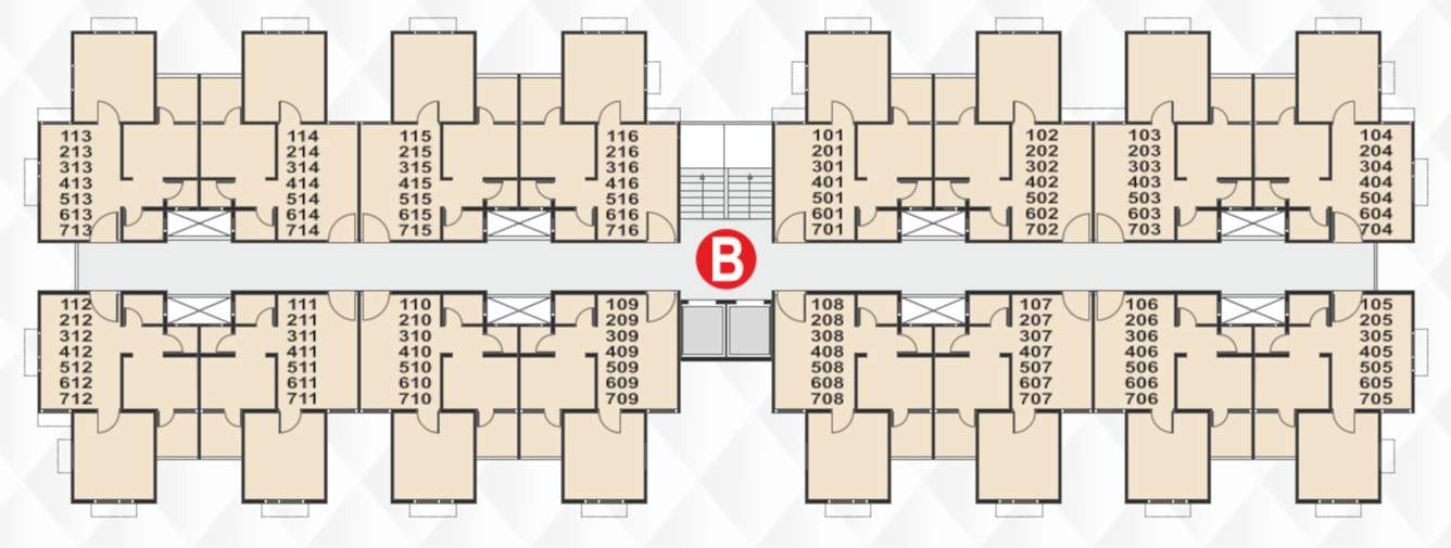  raj apartment Block B Cluster Plan from 1st to 7th Floor