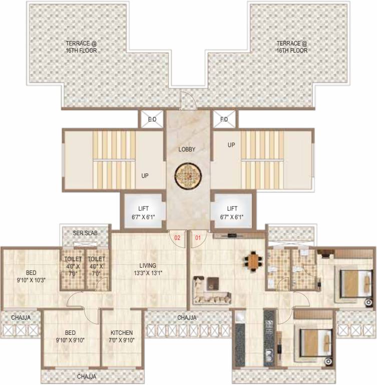  majesty Sawan Majesty Cluster Plan for 16th Floor