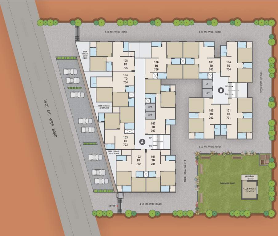  copper stone heights Block A And B Typical Cluster Plan