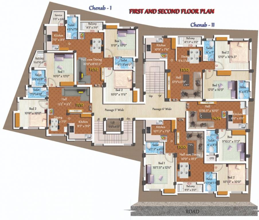  chenab Chenab Cluster Plan From 1st To 2nd Floor