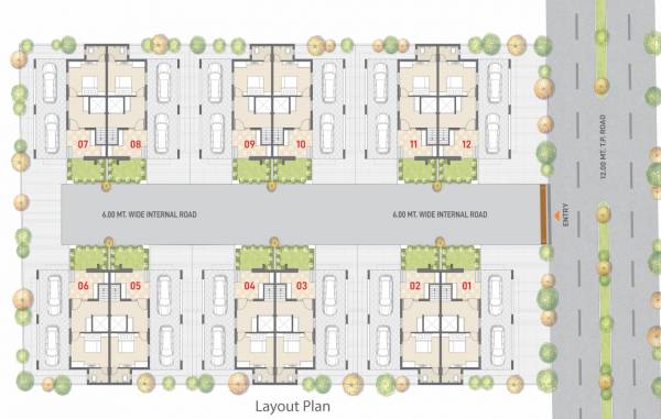  bungalows Layout Plan