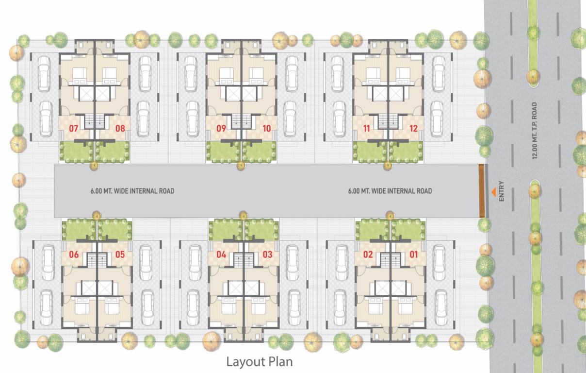  bungalows Layout Plan