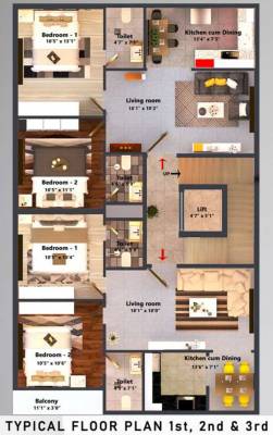  elite GIG Elite Cluster Plan from 1st to 3rd Floor