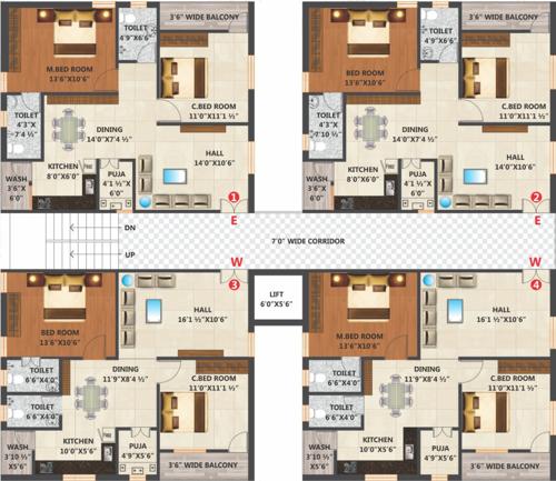  srinivasa-nilayam Srinivasa Nilayam Cluster Plan from 1st to 5th Floor