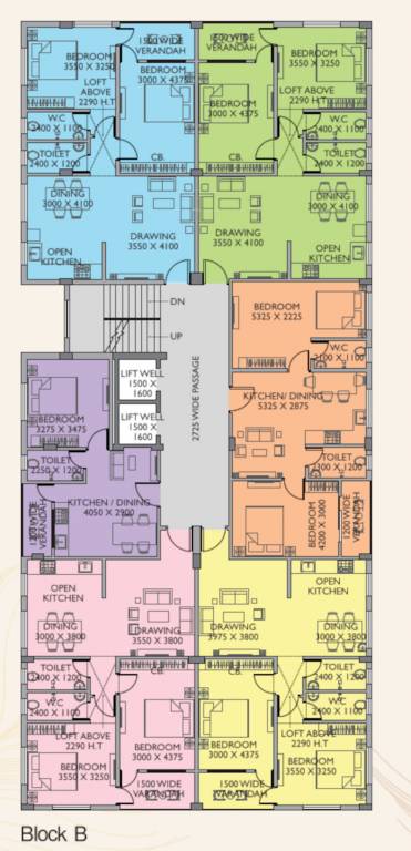  dwarka Block B Cluster Plan from 1st to 4th Floor