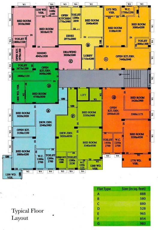  apartments Cluster Plan