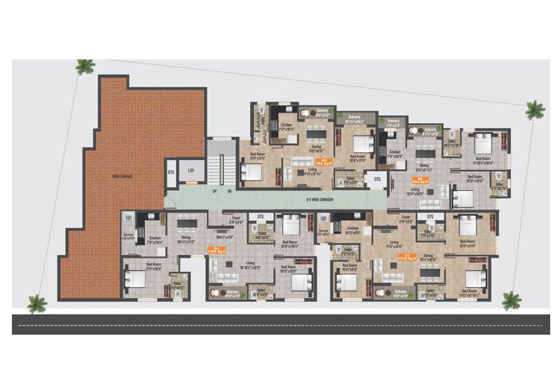  gp homes fern breeze Cluster Plan for 3rd Floor