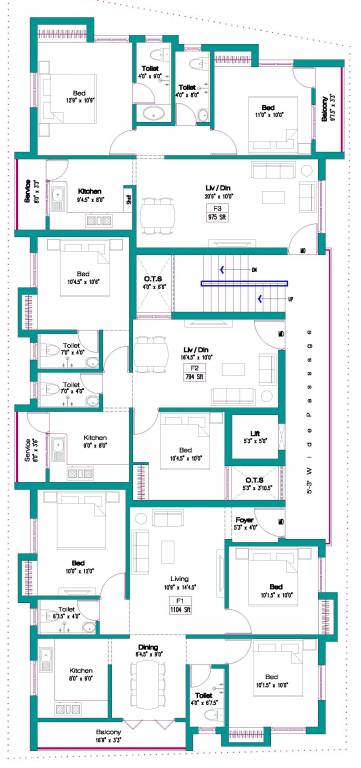  avenue Avenue Cluster Plan For 1st Floor