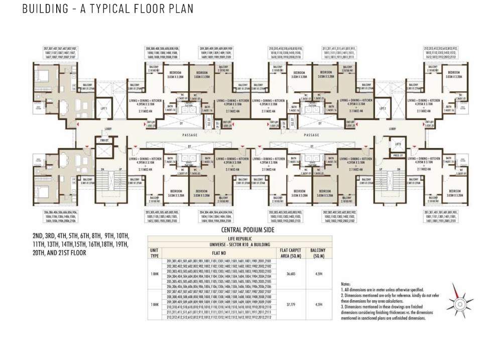  life republic sector r10 10th avenue universe phase i Building A Typical Cluster Plan