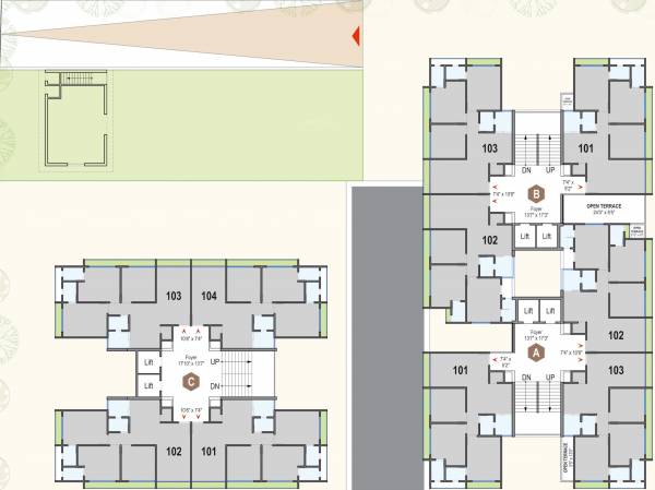  imperia Tower A,B,C Cluster Plan For 1st Floor