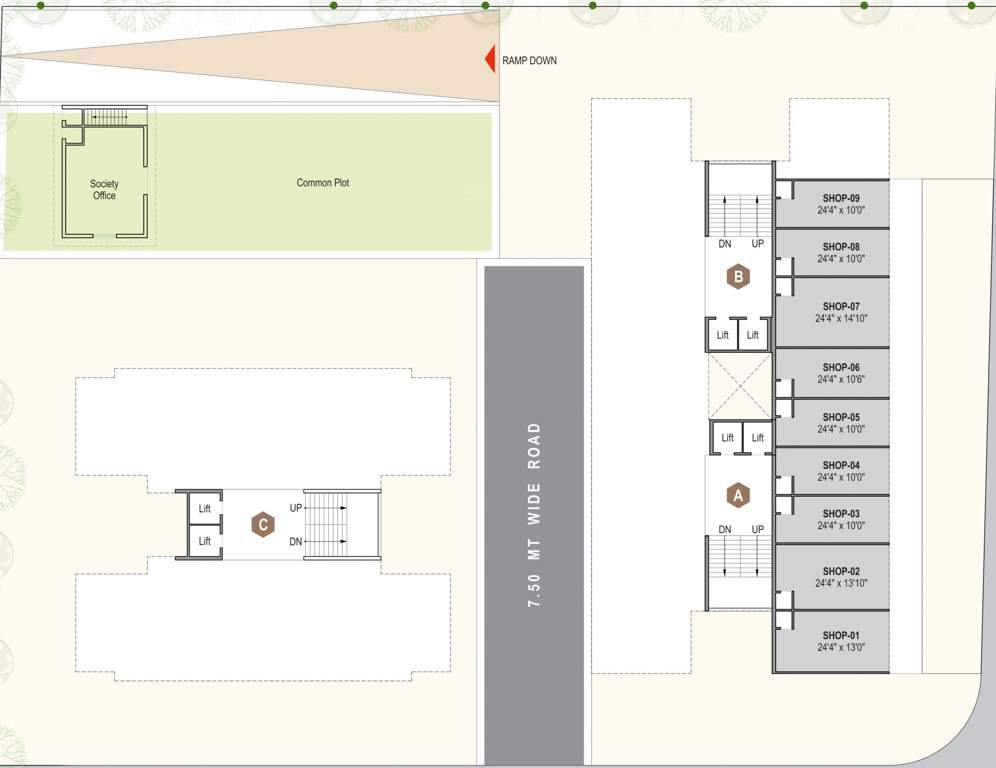  imperia Tower A,B,C Cluster Plan For Ground Floor