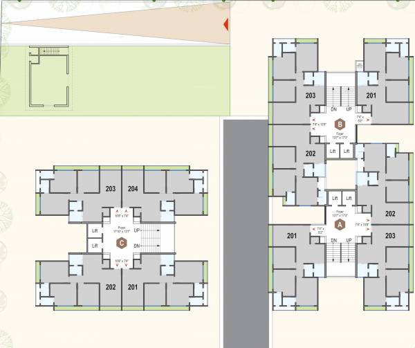  imperia Tower A,B,C Cluster Plan For Typical