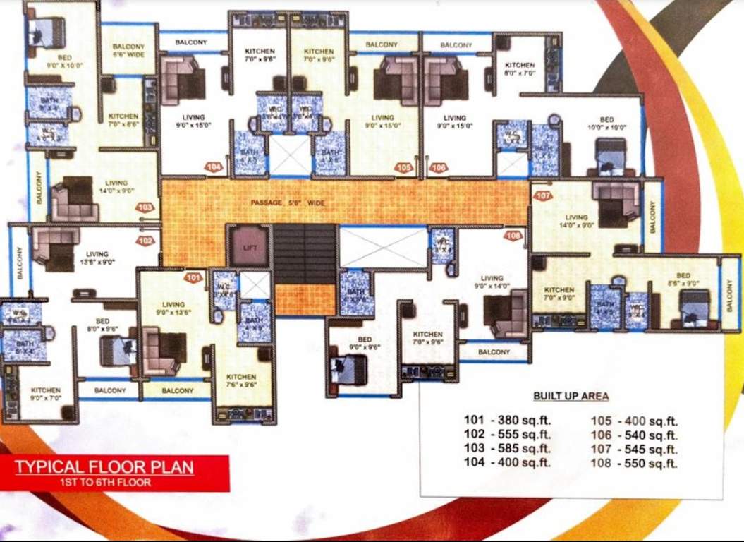  prakash smruti Cluster Plan From 1st To 6th Floor