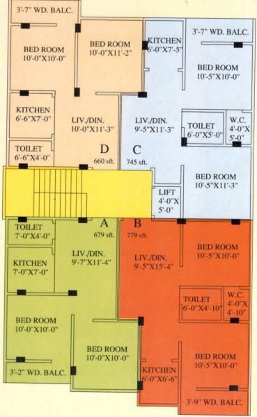  siddhidata-apartment Cluster Plan From 1st To 4th Floor