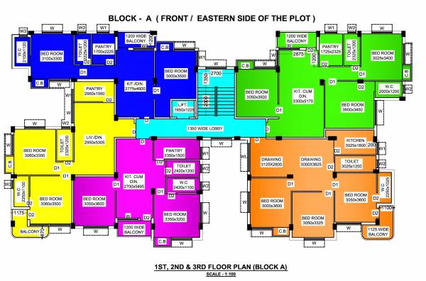  tirumala Block A Cluster Plan from 1st to 3rd Floor