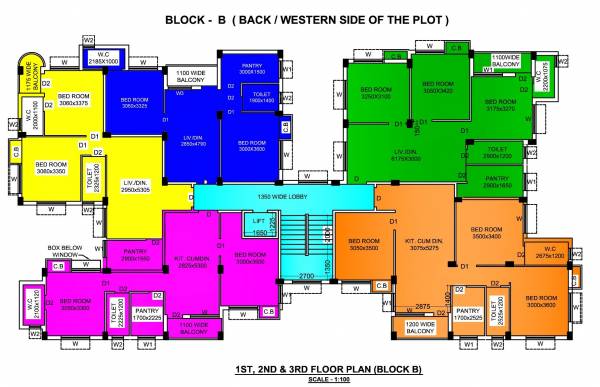  tirumala Block B Cluster Plan from 1st to 3rd Floor