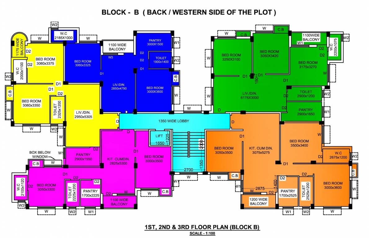  tirumala Block B Cluster Plan from 1st to 3rd Floor