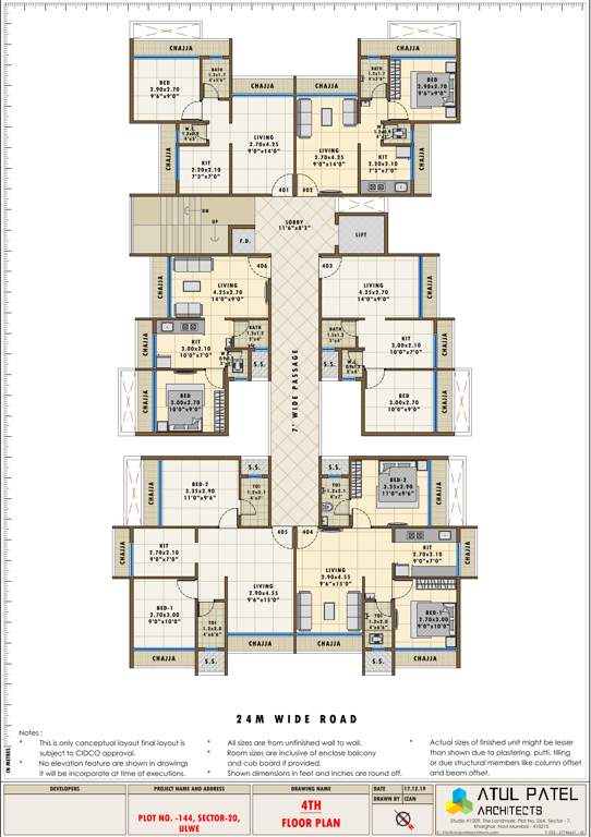 avenue Balaji Avenue Cluster Plan for 4th Floor