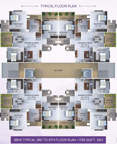 Shree Yogirajs Suyog Palace Cluster Plan from 3rd to 8th Floor yogirajs-suyog-palace Shree Yogirajs Suyog Palace Cluster Plan from 3rd to 8th Floor