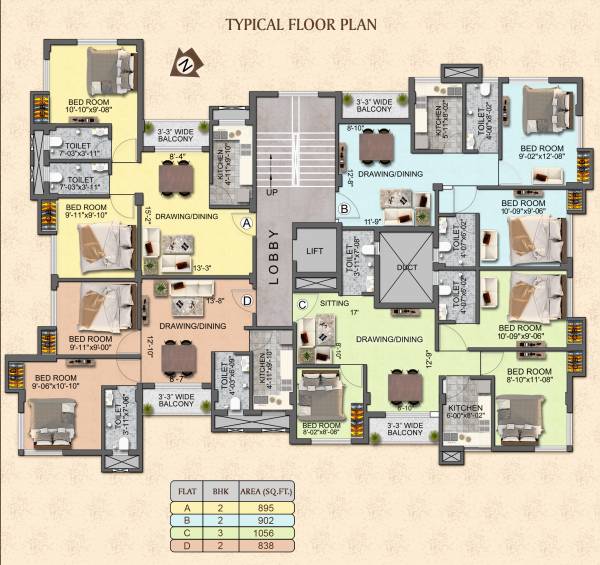  balaji Balaji Cluster Plan for Typical Floor