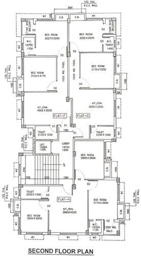  pannalal-apartment Pannalal Appartment Cluster Plan for 2nd Floor