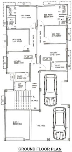  pannalal-apartment Pannalal Appartment Cluster Plan for ground Floor