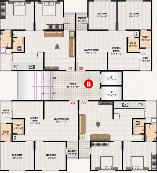  colin-elegance Block B Cluster Plan From 1st To 7th Floor