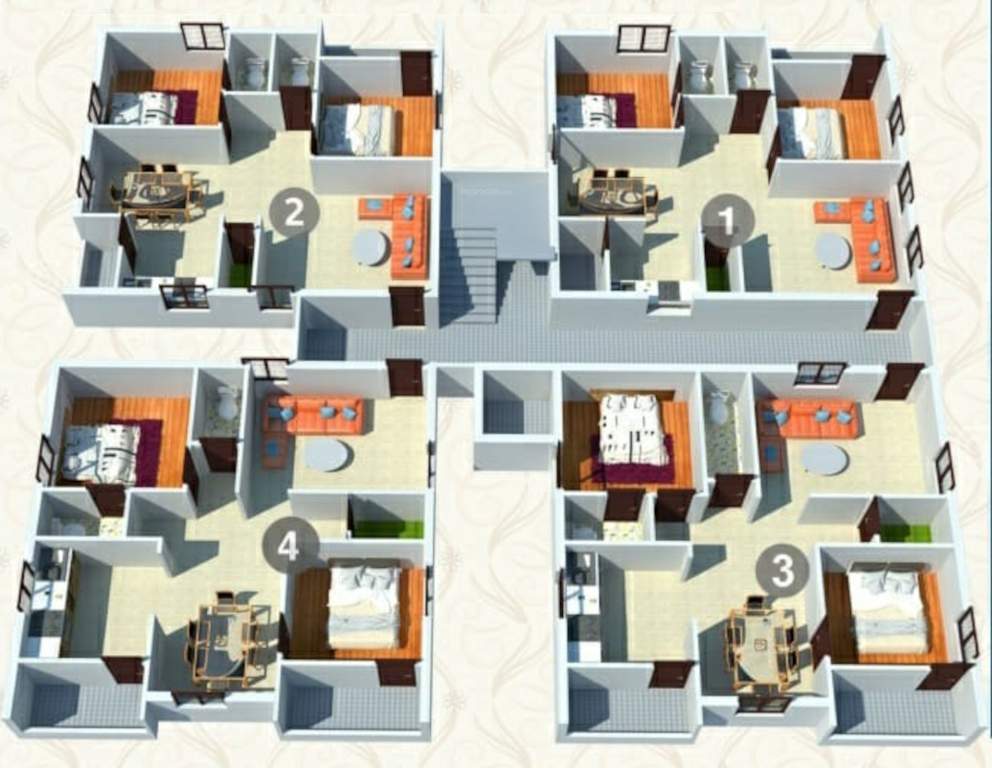  woodland residency Woodland Residency 3D Cluster Plan from 1st to 5th Floor