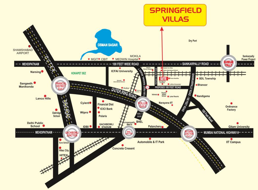  lahari aananda spring field villas Location Plan