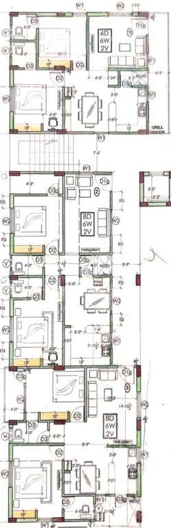  nandis prasanna residency Nandis Prasanna Residency Cluster Plan from 1st to 5th Floor