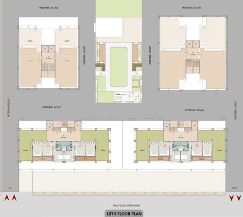  raj-iconza Block A, B, C And D Cluster Plan for 10th Floor