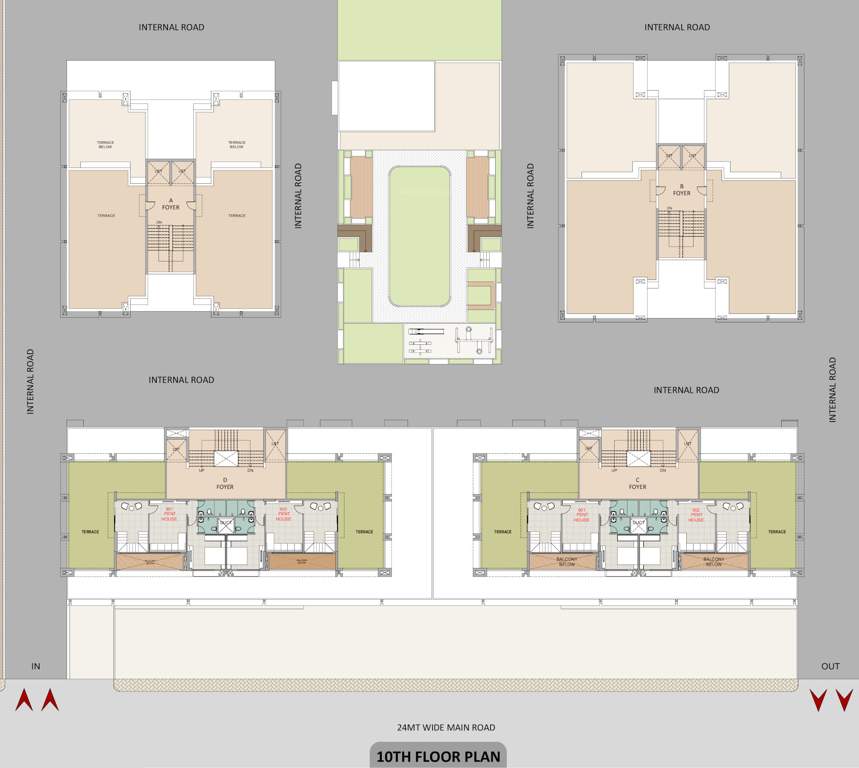  raj iconza Block A, B, C And D Cluster Plan for 10th Floor