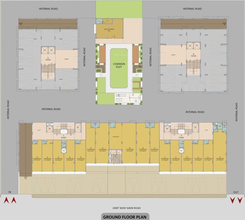  raj-iconza Block A, B, C And D Cluster Plan for ground Floor