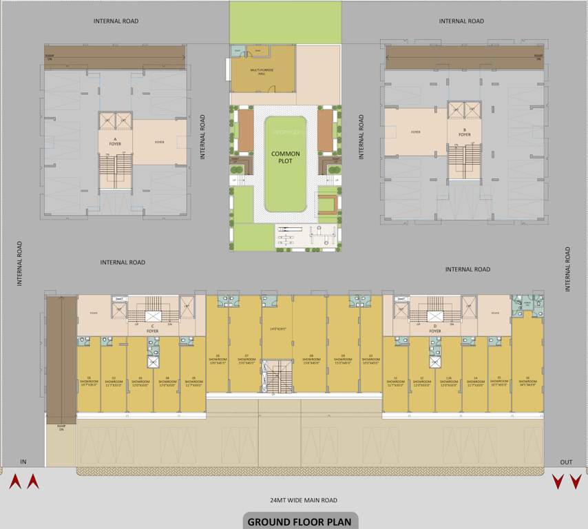  raj iconza Block A, B, C And D Cluster Plan for ground Floor