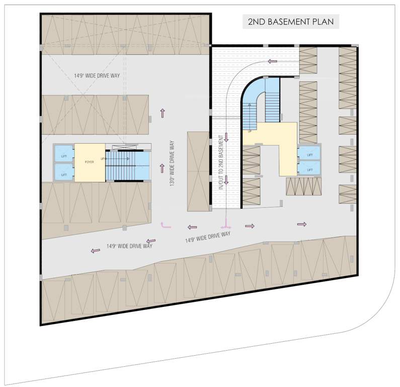  dhananjay elegance Block A & B Cluster Plan for 2nd Basement Floor