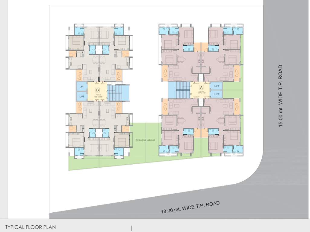  dhananjay elegance Block A & B Cluster Plan from 1st to 7th Floor