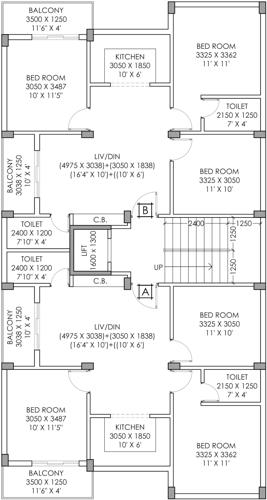  kedareshwar-co-operative-housing-society Kedareshwar Co Operative Housing Society Cluster Plan from 1st to 4th Floor
