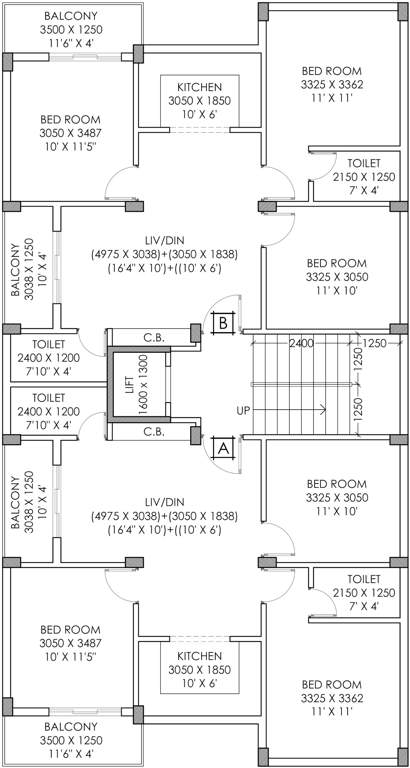  kedareshwar co operative housing society Kedareshwar Co Operative Housing Society Cluster Plan from 1st to 4th Floor