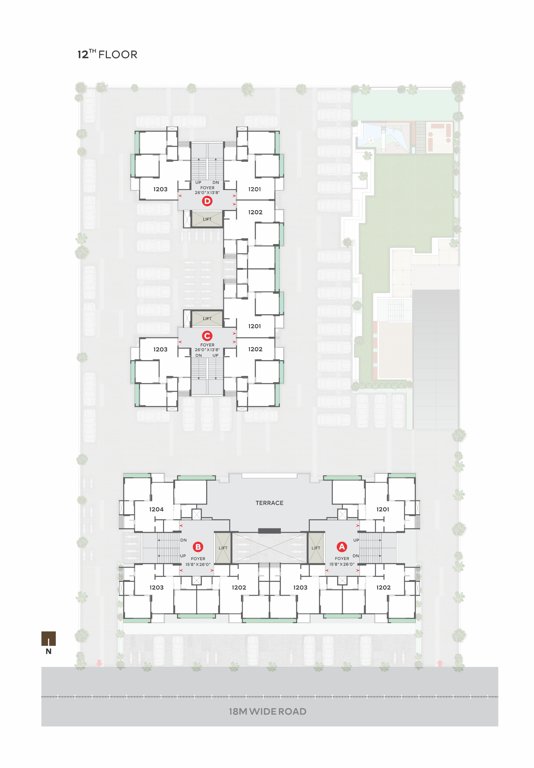 ornate A  TO D  Cluster Plan for 12th Floor